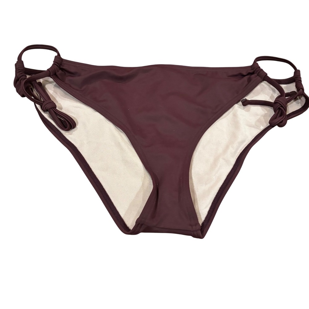 Adore Me Burgundy Strappy Side Bikini Bottom XL Wine Red Swim 203317 NWT